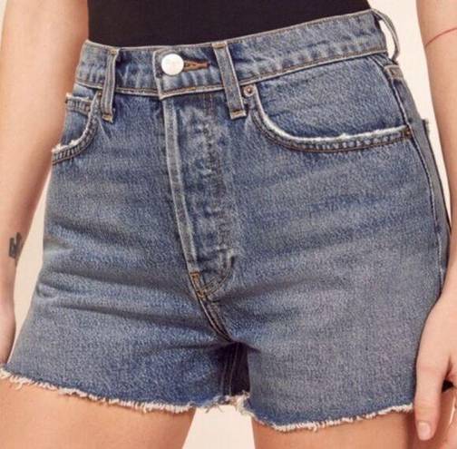 Reformation  Dixie High Rise Denim Jean Shorts Sydney Wash 26