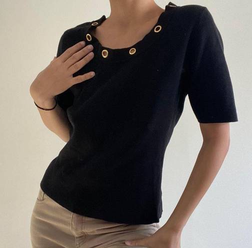 Colette Mordo Black Knit 90s Top