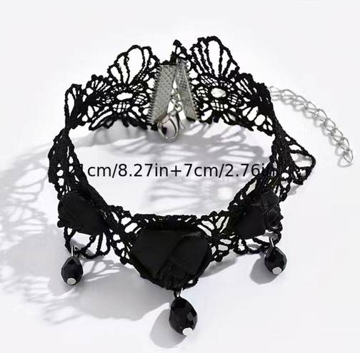 Gothic‎ Retro Style Black Flower Lace Anklet