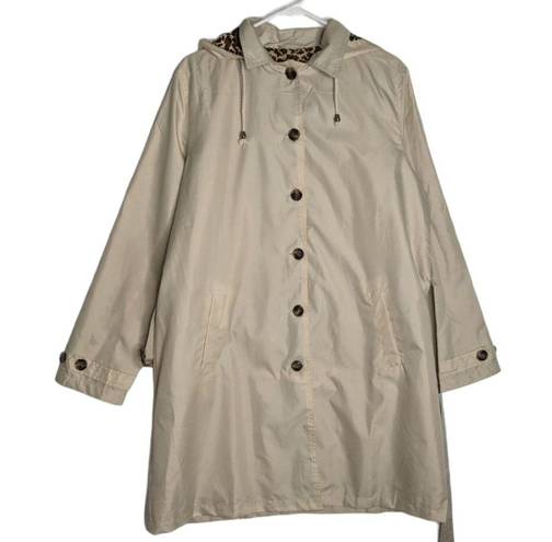 Capelli New York  Trench Coat Removable Hood Tan Women's Size Large