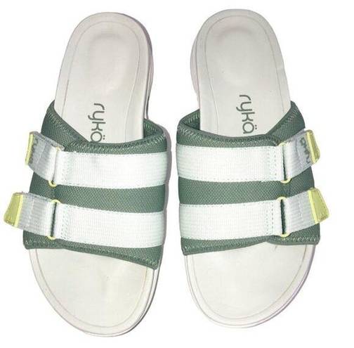 Ryka  Tribute Slide Sandal Womens Size US 8 EU 38.5 Green Adjustable Comfort