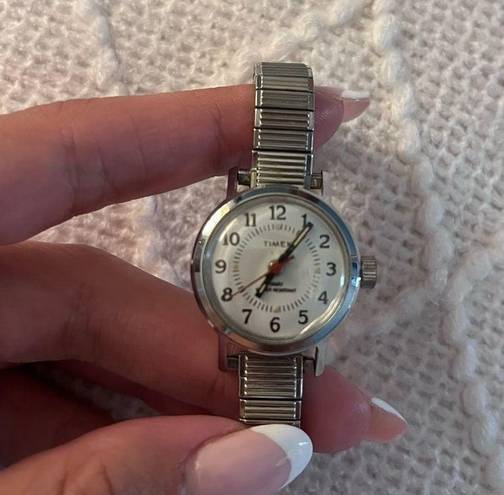 Vintage Silver Timex Water Resistant Bracelet Watch