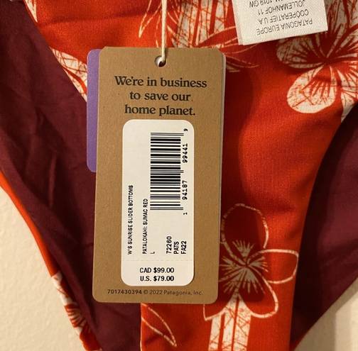 Patagonia New NWT Womens  Sunrise Slider Bottoms Patalokahi Sumac Red Medium