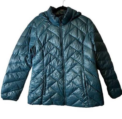 London Fog  Lightweight Packable Down Puffer Jacket Size Large Teal