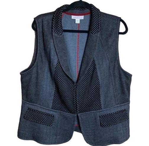 Coldwater Creek  | Gray & Black Herringbone Vest 2X