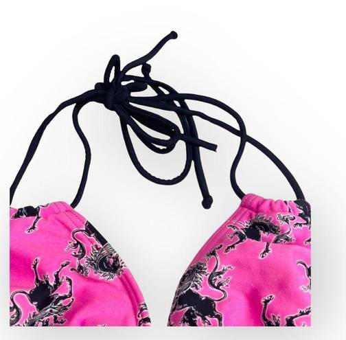 Joe Boxer new  ☼ Unicorn Print 2 Piece String Bikini Set ☼ Hot Pink Black ☼ XS