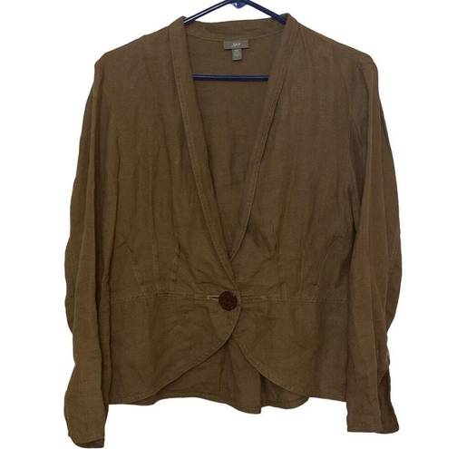 J.Jill  100% Linen Blazer Women’s lagenlook Lightweight Jacket size Medium Petite