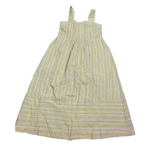 Patagonia  women's small Garden Island dress yellow white stripe prairie cottage