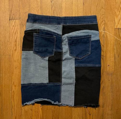 Coco + Carmen OMG Patchwork Denim Skirt