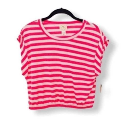 belle du jour SZ S Striped Jersey Crop Top