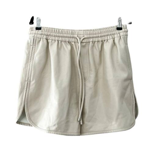 ALC Frank ALC Faux Vegan Leather Ryder Off White Shorts Sz L