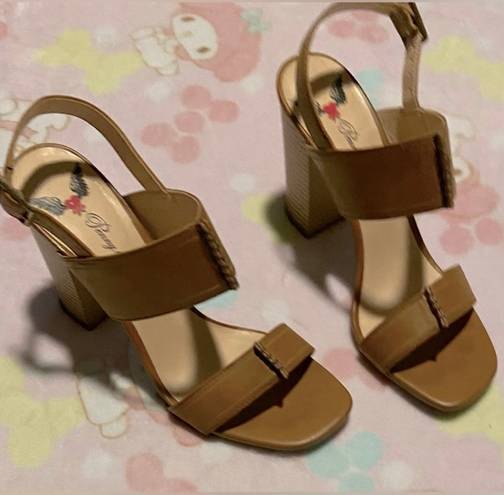 Penny Loves Kenny Beige Leather Heels(8)