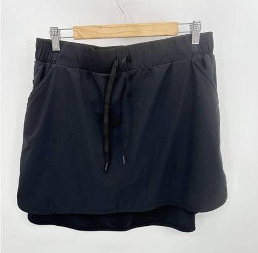 All In Motion  Skirt Women LARGE Black Drawstring Elastic Waist Mini Skort