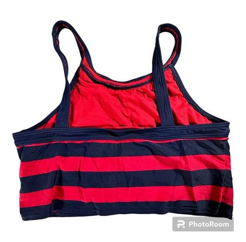 DKNY  Swim Women's Medium Red and Black Stripe Bikini Top