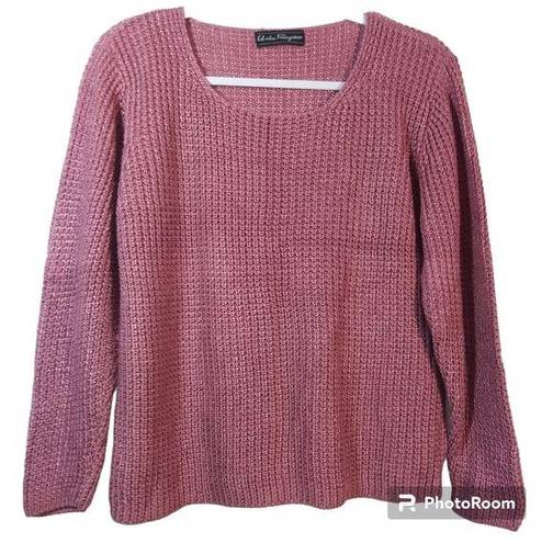 Salvatore Ferragamo  Pink Vintage Silk Knit Sweater Long Sleeve Size M