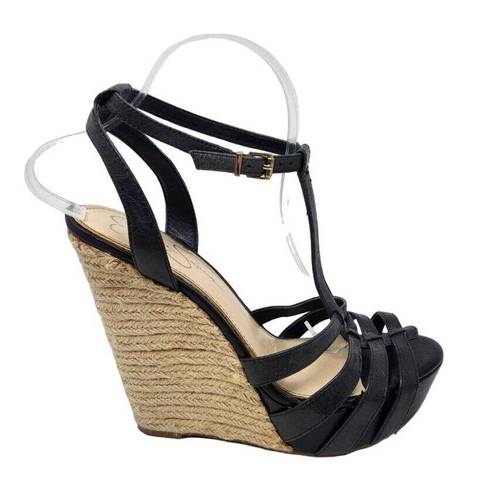 Jessica Simpson  Bristol Ankle Strap Peep Toe Espadrille Platform Wedge Sandal 9