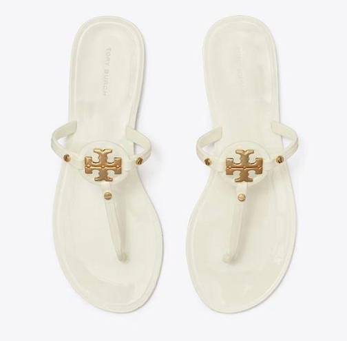 Tory Burch  | Mini Miller Jelly Sandal Ivory Cream/Pastel Yellow with Gold Emblem