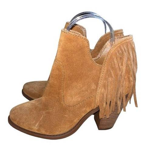 Jessica Simpson  cute fringe suede like booties size 6 like new