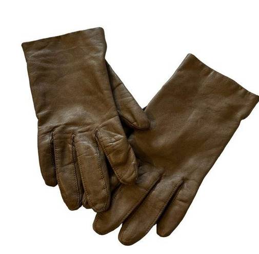 Krass&co Vintage Genuine Leather Brown Gloves 60s Fownes Bros &  size small