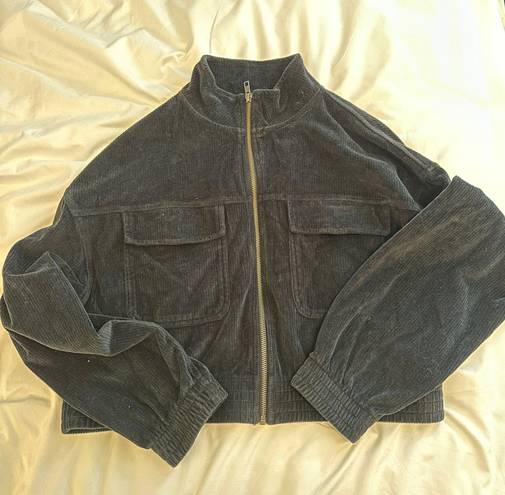 American Eagle AE Cropped Corduroy Zip Up