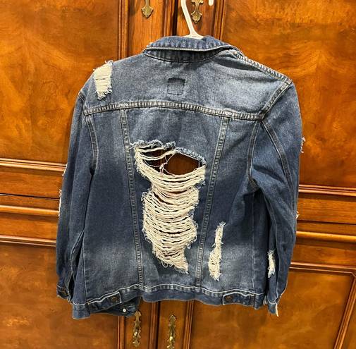 Boom Boom Jeans Denim Distressed Jacket