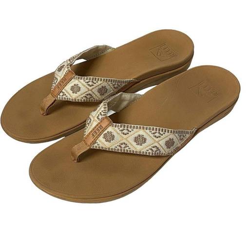 REEF  Women's Thong Slip On Flat Sandals Size 10 Beach Tan