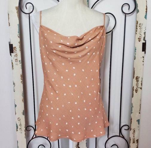 ASTR the label cowl neck clay polka dot camisole