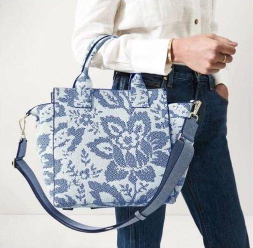 Rothy's Rothy’s The Handbag Jardin Blue Floral Print Texture Crossbody Shoulder Bag Tote