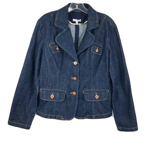 Fashion Bug  Denim Jean Jacket Womens 12 Cotton Casual Button Pockets Long Sleeve