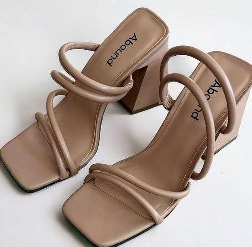 Abound 🎉 Austyn Tubular Strappy Block Heeled Sandal Tan Mocha Size 6 NEW