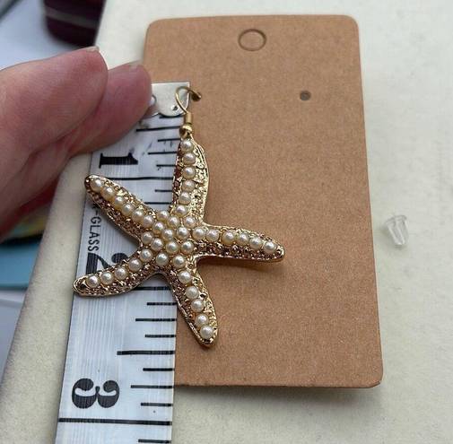 Boutique New faux pearl starfish earrings