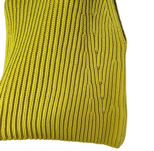 Vince  Women's Chartreuse Green Heavy Chunky Knitted Tank Top Vest Size Large