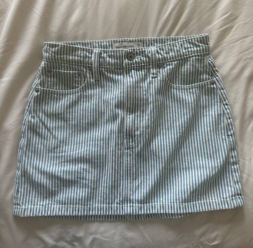 Abercrombie & Fitch Abercrombie Striped Denim Mini Skirt