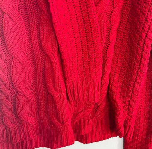 SO Red Cable Knit Pull Over Long Sleeve Sweater Women’s Size Small