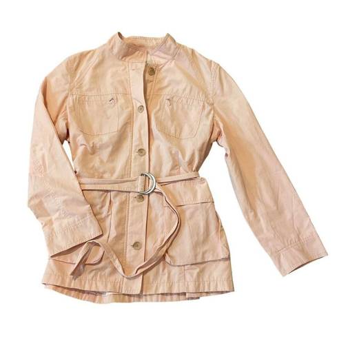 J.Jill  Light Pink Zip / Button up Belted Trench Windbreaker