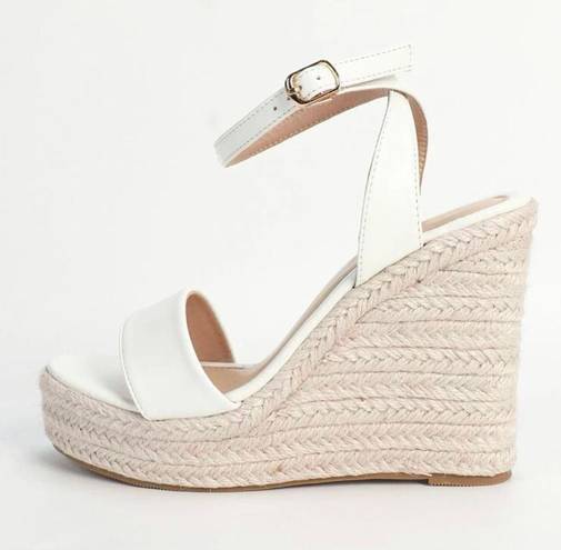 Wedge Platform Sandals White Size 8