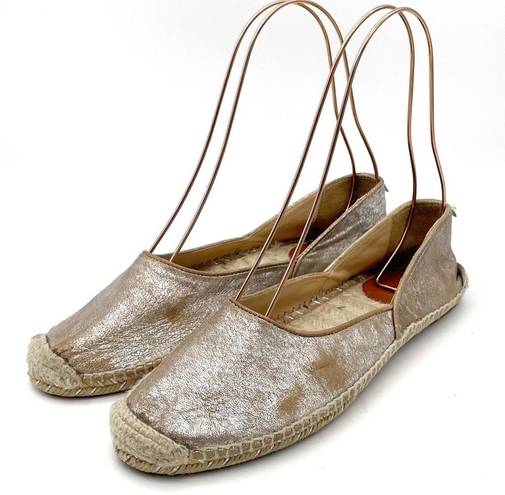 Rag and Bone  Georgie Silver Platinum Espadrille Slip-On Shoe Women’s Size 39.5 | 9