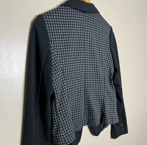 Houndstooth Black Laundry Shelli Segal  Stretch Blazer Size 8 EUC