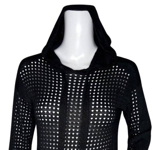 Joseph Ribkoff  Shirt Womens XS Black Silver Perforated Sweatshirt Hoodie Updated