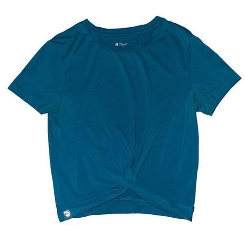 Buff Bunny ocean blue front wrap workout T-shirt women’s size small