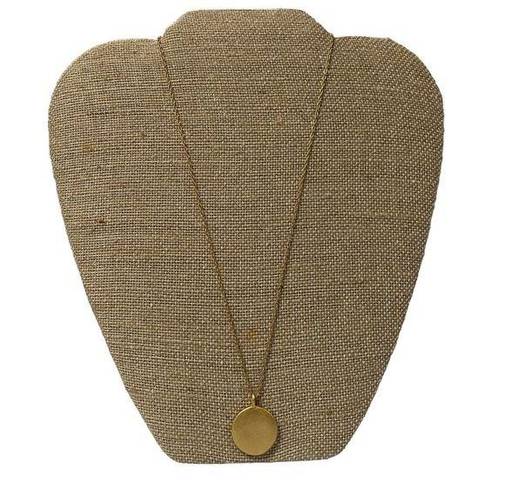 Madewell  Gold Tone Circle Round Charm Pendant Necklace