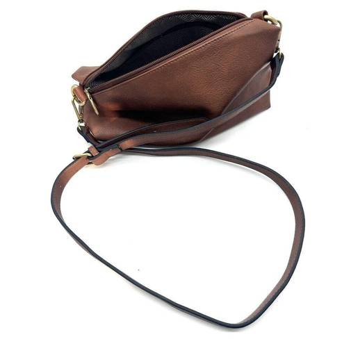 Krass&co JEN & . Vegan Leather Crossbody Bag Purse Brown Adjustable Strap