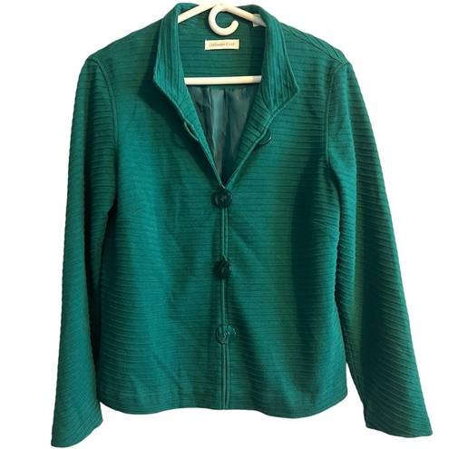 Coldwater Creek  Textured Green Jacket Medium Blazer Stretch