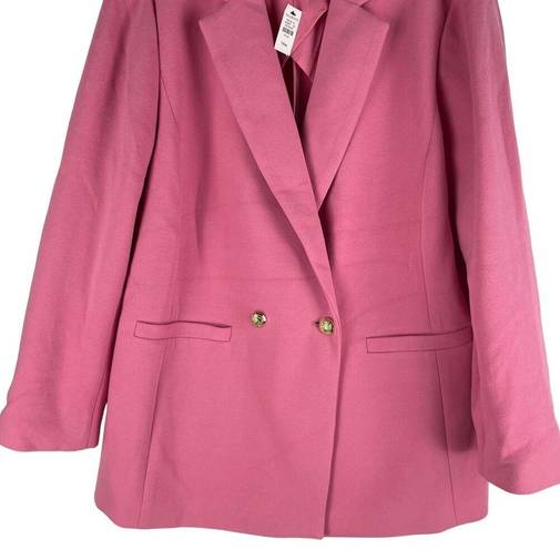 Talbots  Double Knit Long Blazer Jacket Double Breasted Pink Size 14W
