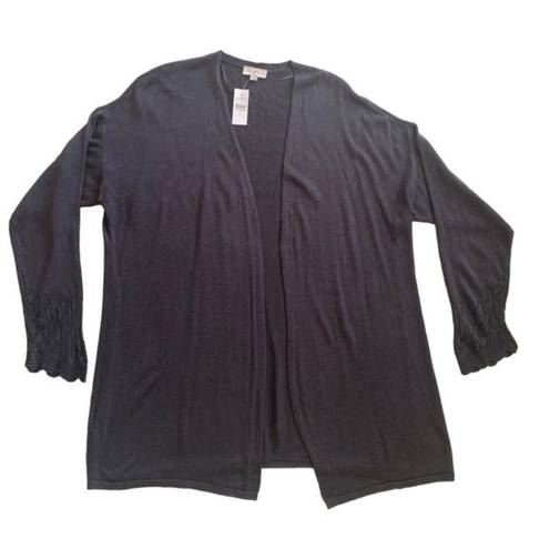 The Loft  Outlet Cardigan Sweater Gray Purple Long Sleeve Open Front Size XXL NEW