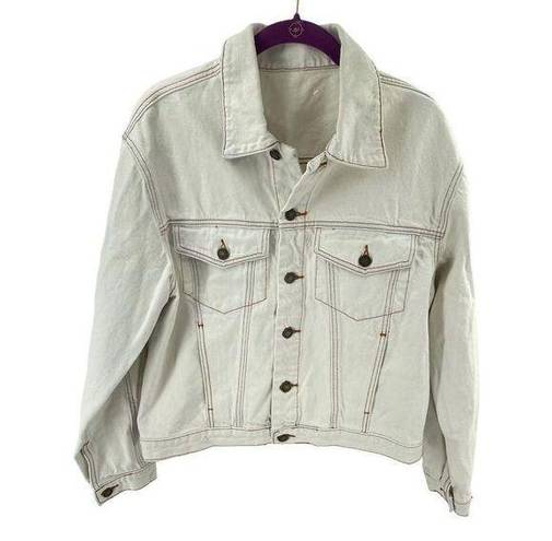 J. Galt  Women's White Jean Denim Trucker Jacket Size Small S PacSun