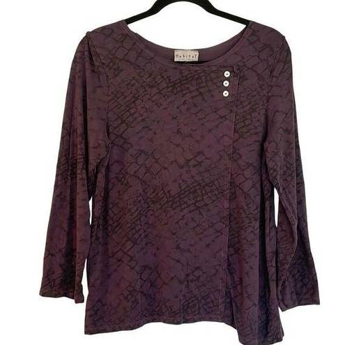 Habitat  clothes purple printed button detail blouse M