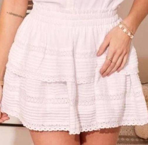 day and moon White Ruffle Lace Skirt LSF Dupe