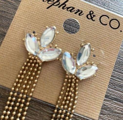 Krass&co Stephan &  Rhinestone and gold ball drop earrings