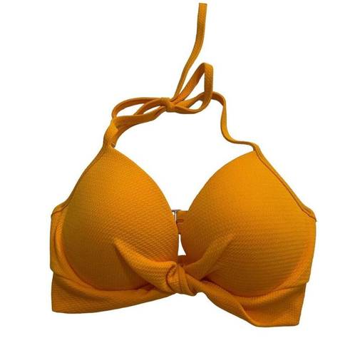 Shade & Shore 10H-16  Women Size 34D Yellow Mustard Underwired Bikini Top NWT